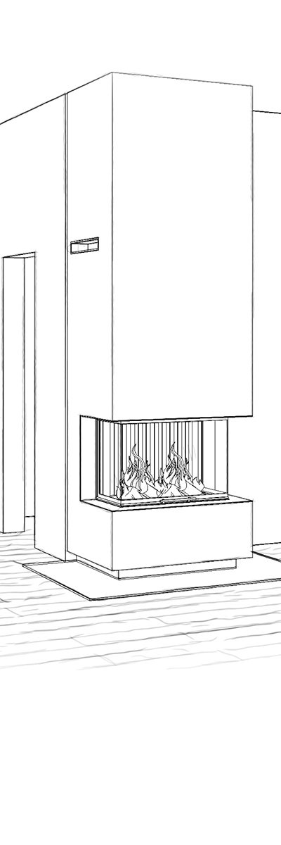 Zeichnung Kaminofen
