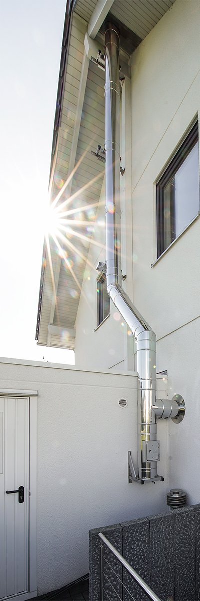 Schornstein an Hauswand