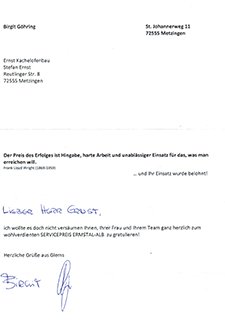 Vorschau Schreiben einer Kundin